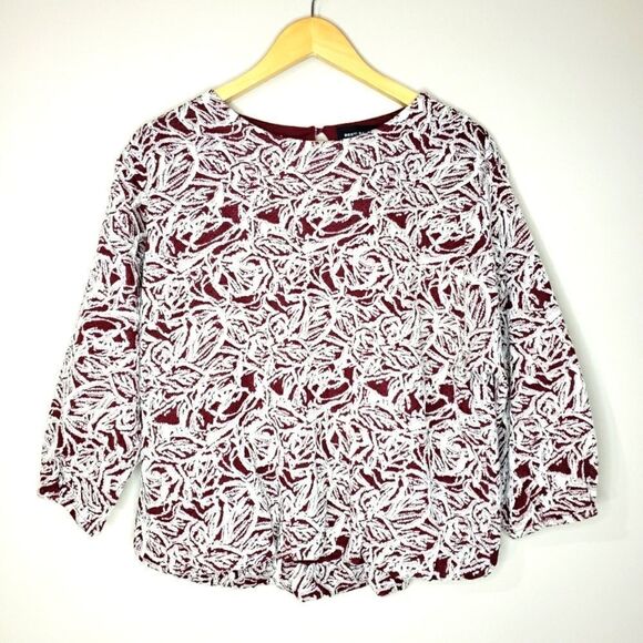 🦋3/$25 Besti Belli 3/4 Sleeve Wine Medium Top - Picture 1 of 11